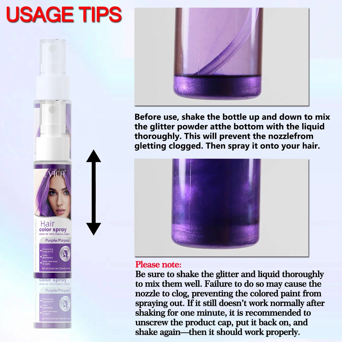 Sevich Temporary Hair Color Spray | 8 Colors – Party & Cosplay