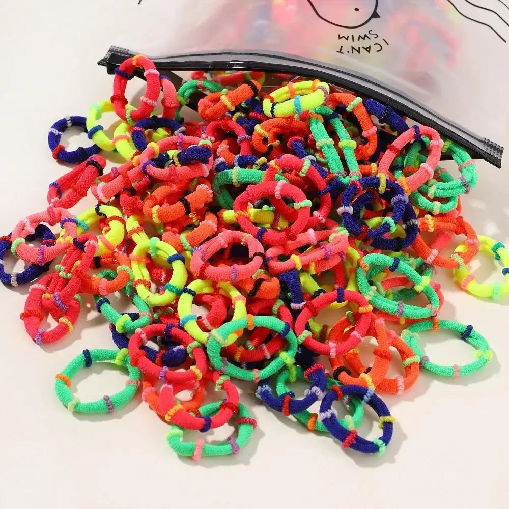 50pcs Colorful Elastic Hair Bands for Kids – Ponytail Hairties