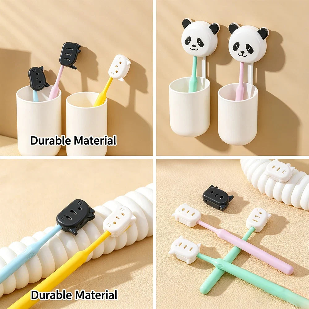 4-Pack Cat Toothbrush Covers – Portable Dustproof Travel Case
