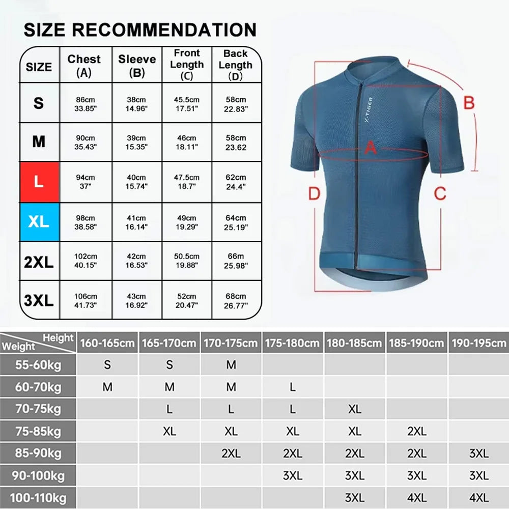 X-TIGER Men's Summer Cycling Jersey | Breathable Short Sleeve