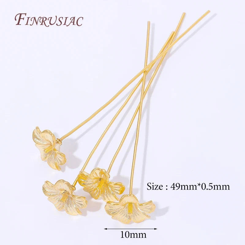 18K Gold Plated Flower Head Pins – DIY Jewelry Making Findings