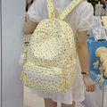 Korean Floral Lace Large-Capacity Backpack for Teen Girls