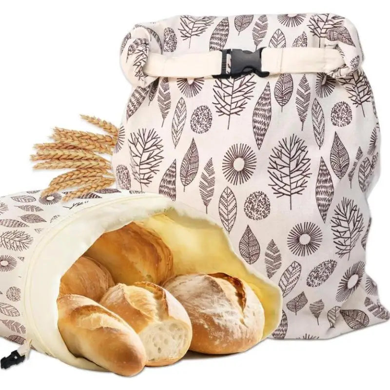 Reusable Beeswax Bread Bag – Eco Linen Food Storage Pouch