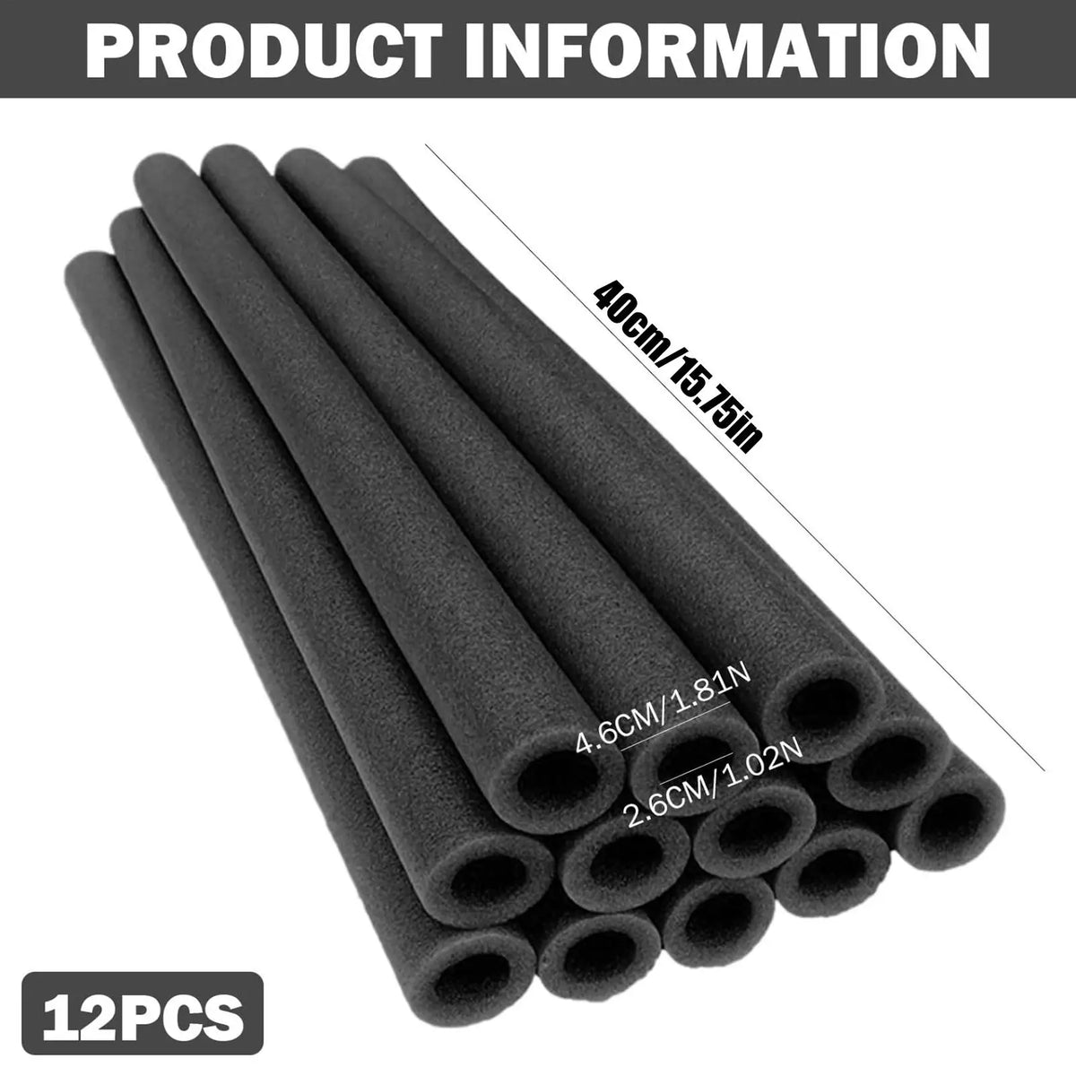 12-Pack Waterproof Trampoline Pole Covers – PE Foam Safety Padding