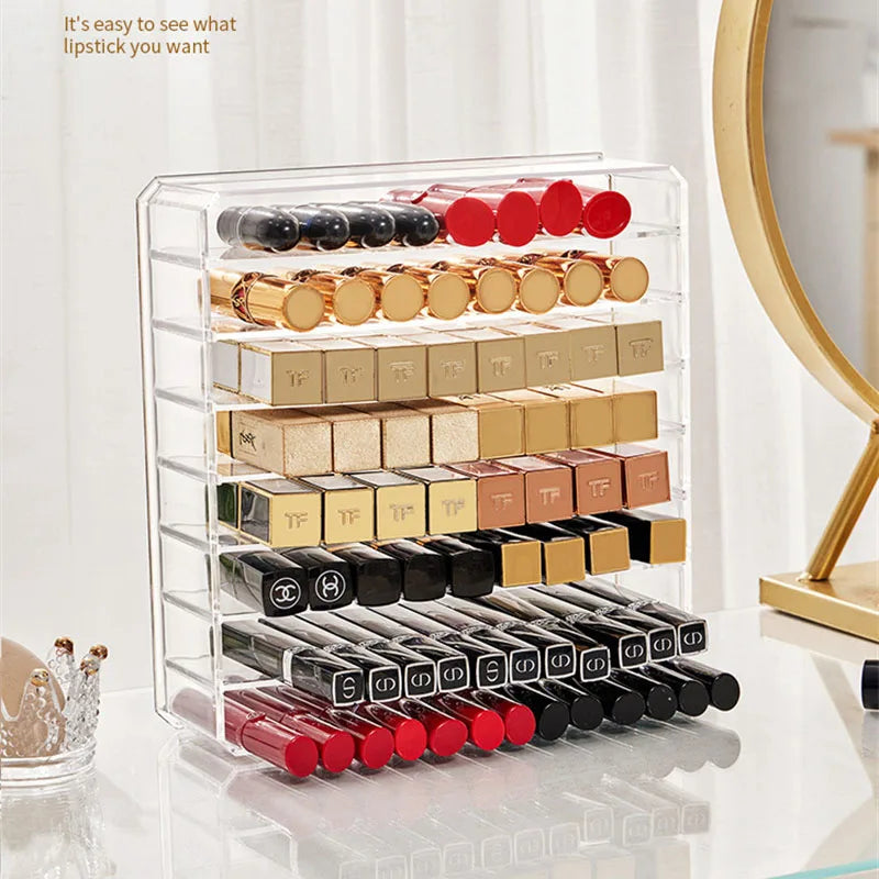 8-Grid Acrylic Makeup Organizer with Removable Dividers