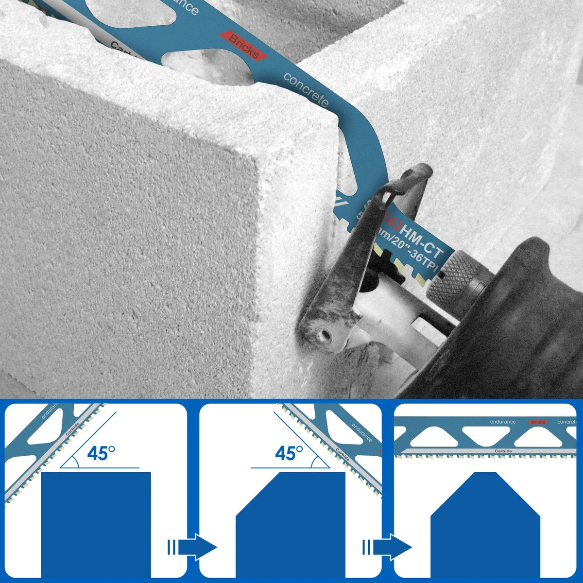 Reciprocating Saw Blades 10–20" Alloy Steel Masonry Cutting