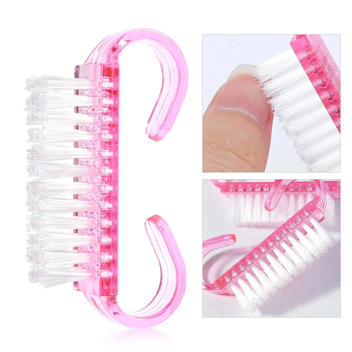 10Pcs Mixed Color Nail Brushes – Manicure & Scrub Set