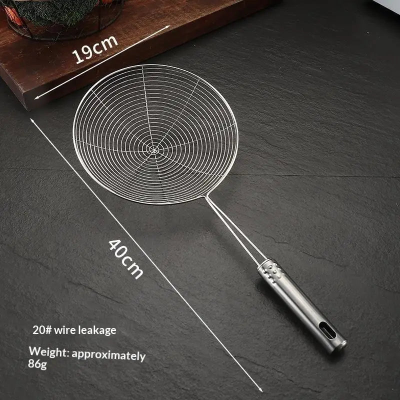 Stainless Steel Skimmer Spoon | Long Handle Mesh Strainer