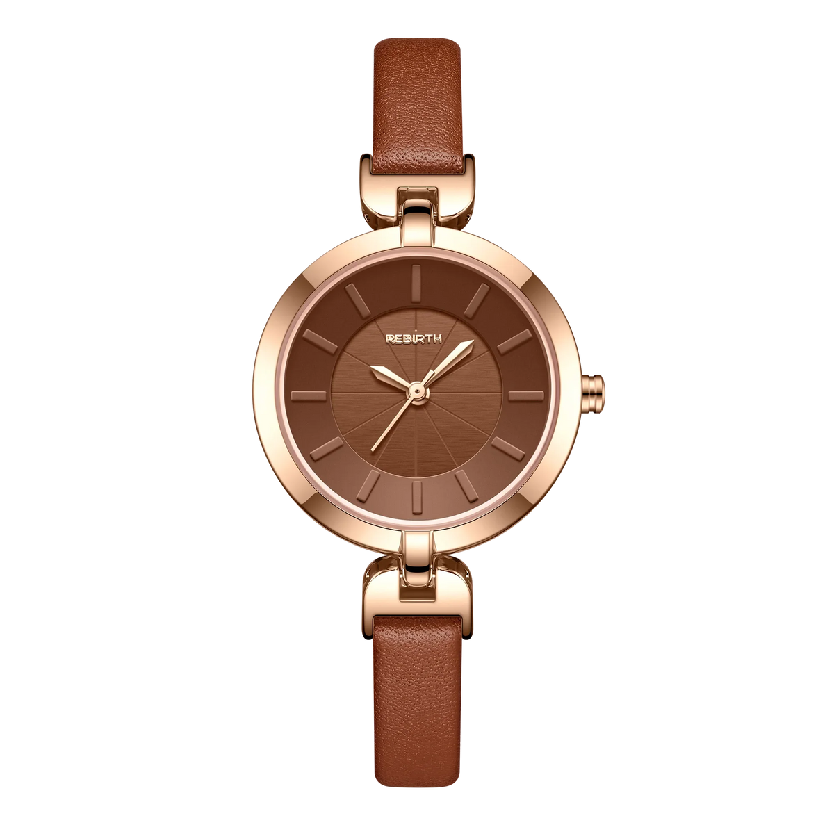 REBIRTH Women's Quartz Watch – Leather Band, Minimalist Dial