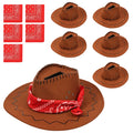 6Pcs Western Cowboy Hat Flower Vase Party Centerpiece Set