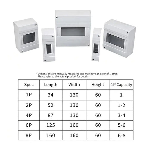 1-8P Flame Retardant ABS Circuit Breaker Surface Mount Enclosure Box