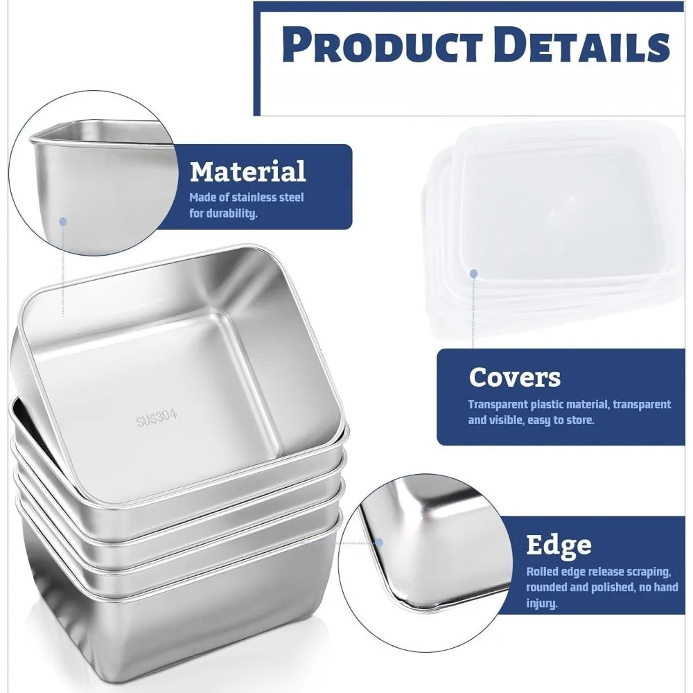 Stainless Steel Food Containers with Lids – Reusable Snack Box