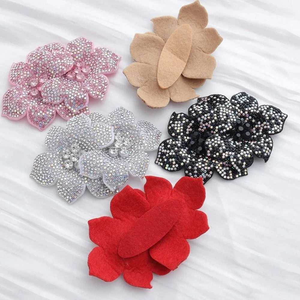3D Rhinestone Rose Patch – Sparkling DIY Flower Appliqué
