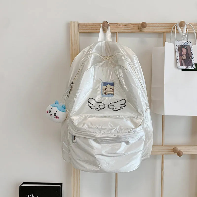 Korean Style Embroidered Student Backpack – Lightweight Waterproof