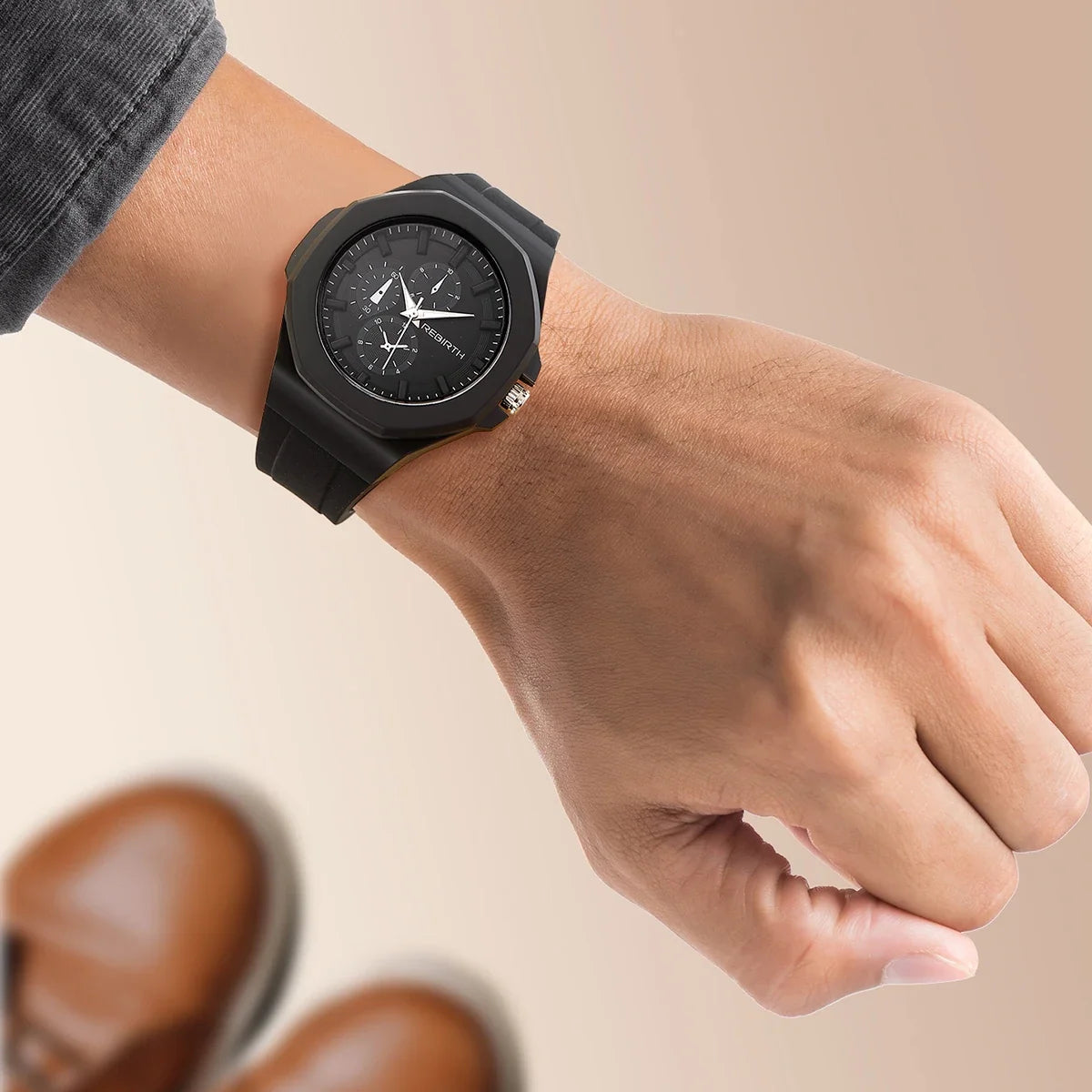 REBIRTH Unisex Silicone Quartz Watch – Minimalist Style