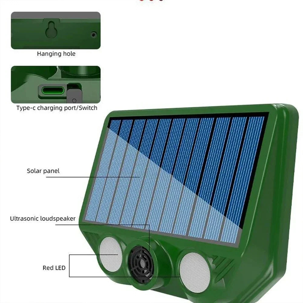 Solar Animal Repeller IP66 Waterproof – Outdoor Garden Pest Control
