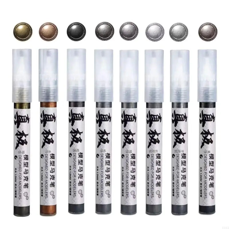 Metallic Paint Marker Pen – 8 Colors, 1.5mm Tip for Models