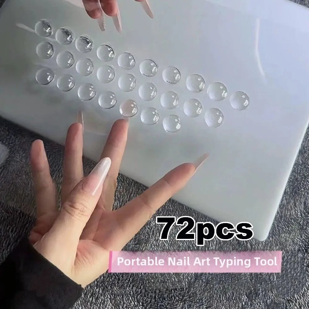 Clear Raised Silicone Keyboard Stickers for Long Nails 36–108 Pcs