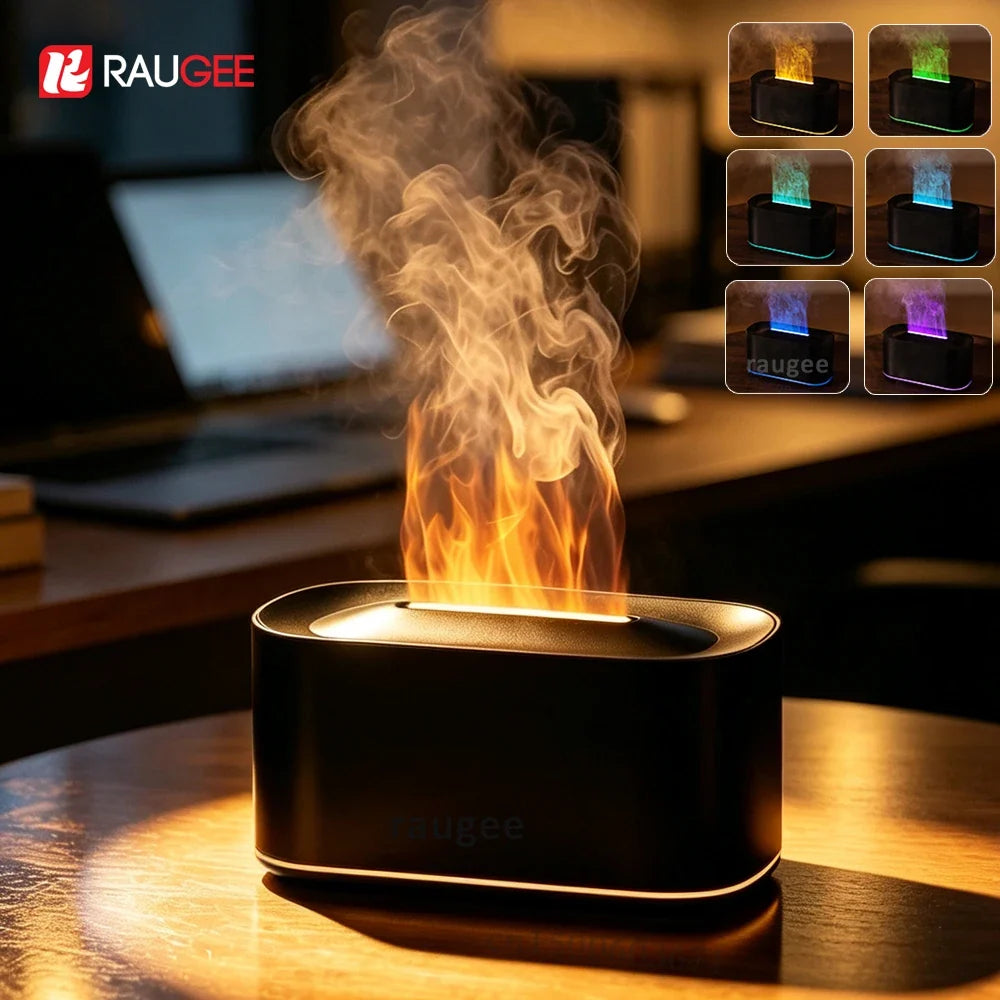 Raugee Mini Aromatherapy Diffuser – Flame Light & Mist