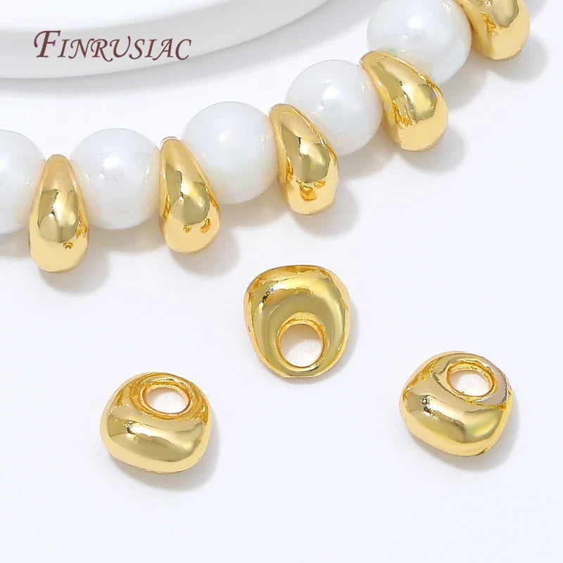 18K Gold Plated Teardrop Spacer Beads 6.5x7mm – DIY Jewelry