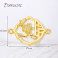 18K Gold Plated Plum Blossom Connector Charm | DIY Jewelry