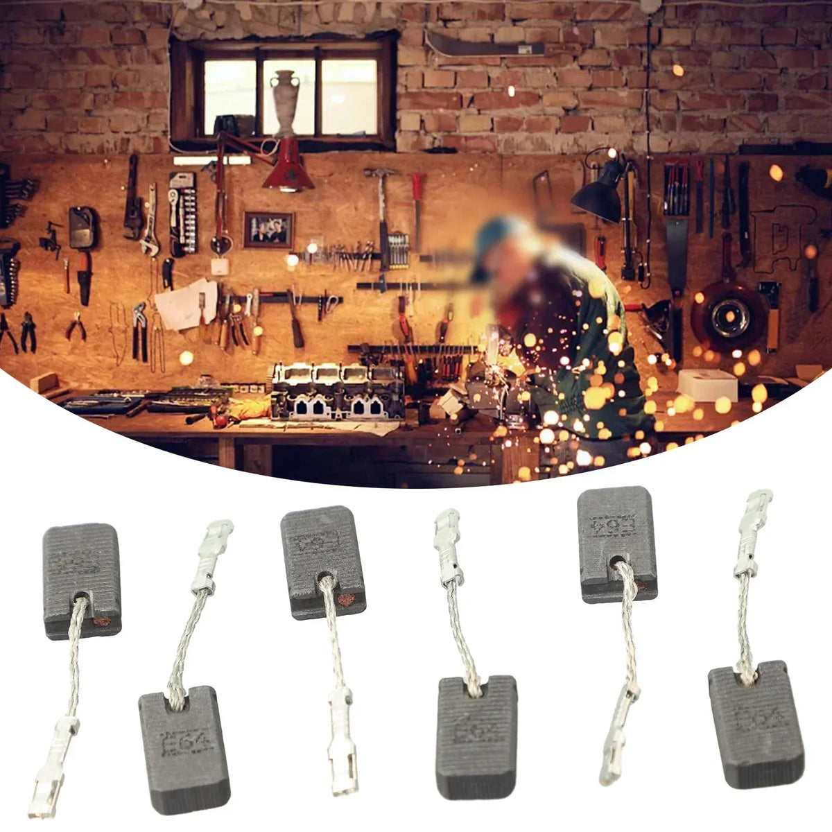 E64 Carbon Brush 6-Pack for GWS12-125S GWS12-150S Grinder