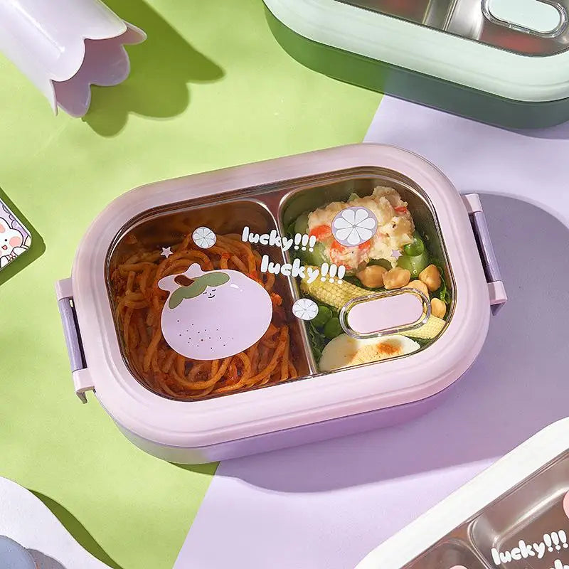 Stainless Steel Divided Bento Lunch Box – Leak-Proof, Large