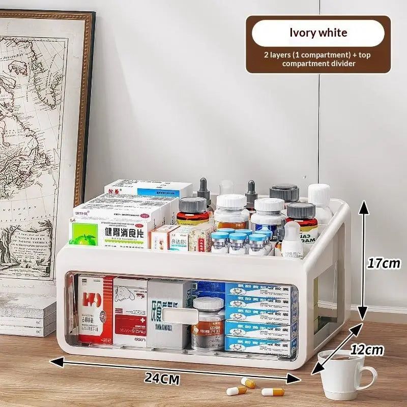 Multi-Layer Drawer Medicine Storage Box | Large Capacity