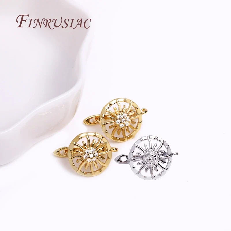 Sunflower Earring Hooks 18K Gold Plated DIY Jewelry Findings