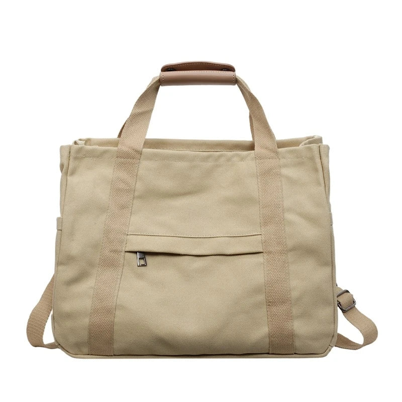 Large Canvas Tote Bag – Work, School & Travel Shoulder Bag