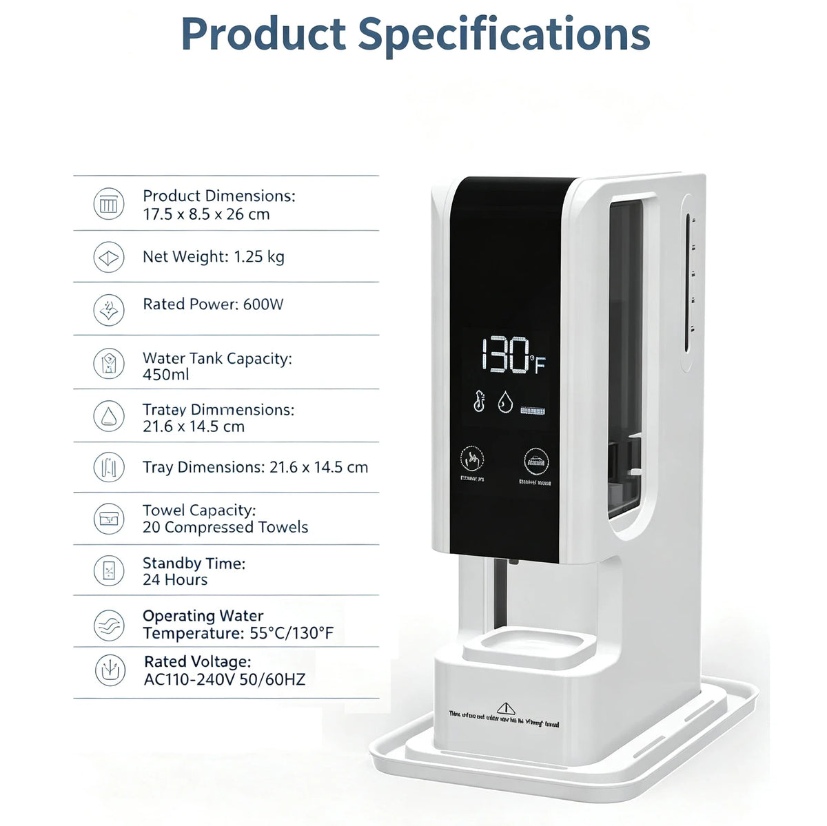 Smart Towel Warmer Dispenser 55°C – Salon & Spa Heater