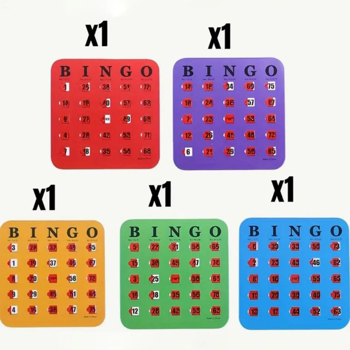 5-Pack Sliding Bingo Cards with Sliders | Party Game Set