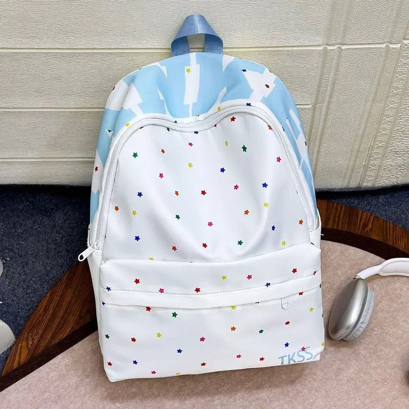 Korean Minimalist Large-Capacity Nylon Backpack for Students
