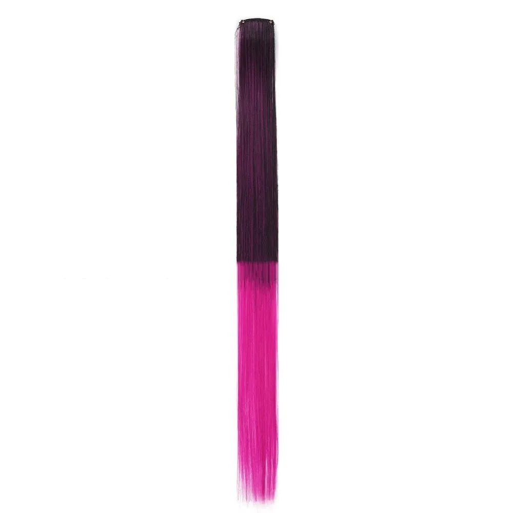 Rainbow Clip-In Hair Extensions – 22" Colorful Highlights