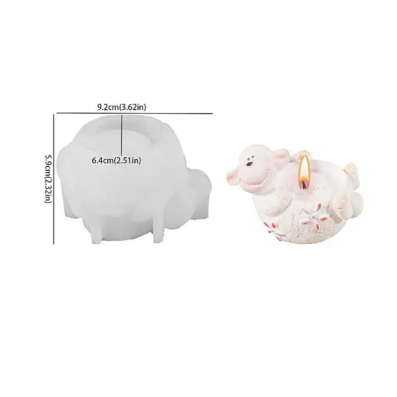 Sheep Flower Pot Silicone Mold – DIY Candle Resin Gypsum Craft