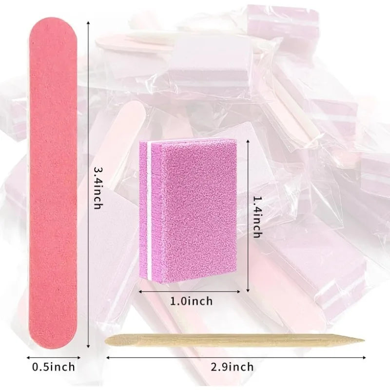 10-Set Disposable Manicure Kit – Nail File, Buffer & Stick