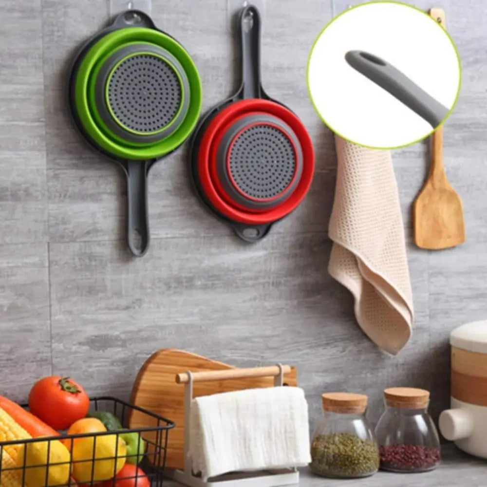 Collapsible Silicone Colander with Handle – Heat Resistant