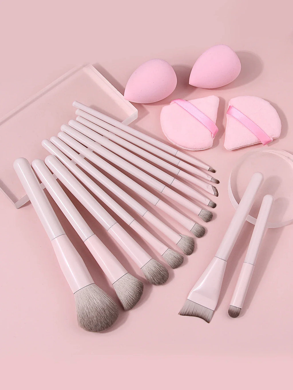 17PCS Soft Fluffy Makeup Brush Set with Powder Puff & Sponge