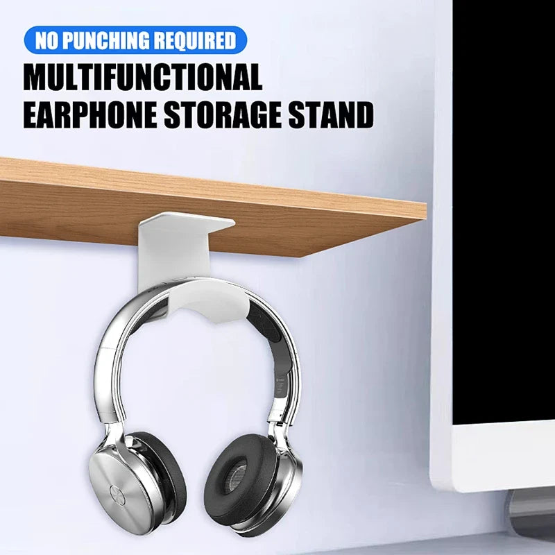 Universal Headphone Stand – Wall Mount & Under Desk Hanger