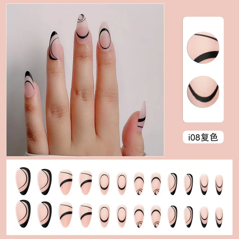 French Press On Nails Rhinestone Lines | Zinc Alloy Design