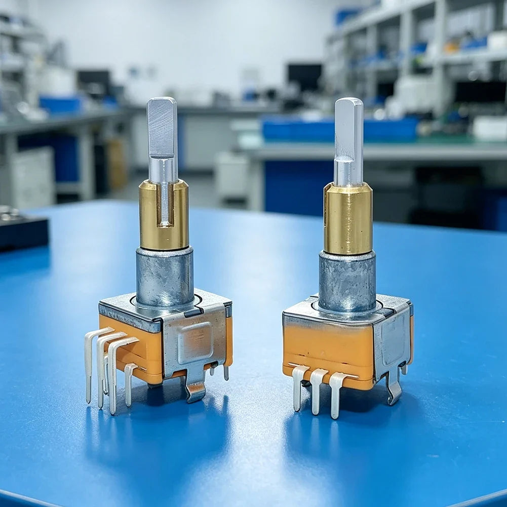 HpLive EC110701N2B Rotary Encoder Dual-Shaft Push Button 2 Pack