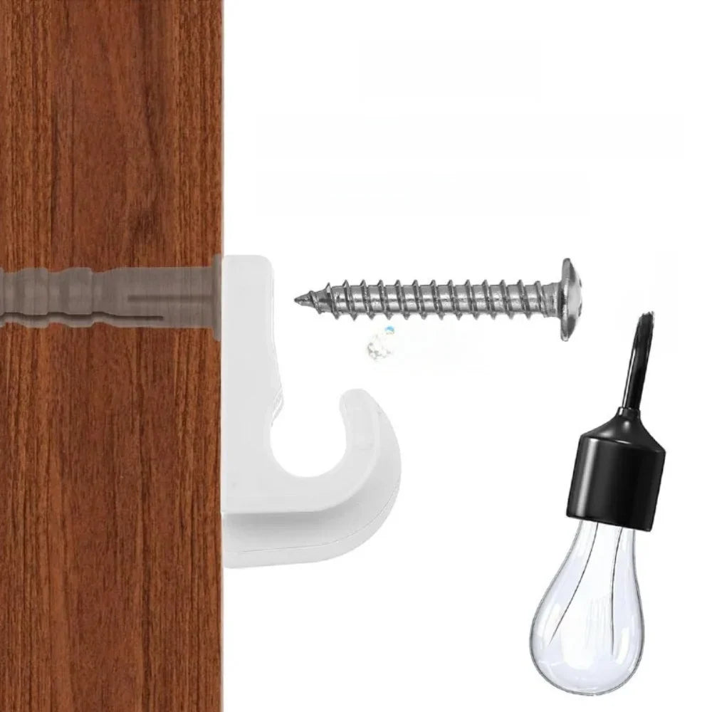10-Pack Weatherproof Plastic String Light Hooks & Patio Clips