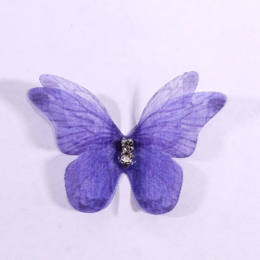 50Pcs 3D Organza Butterfly Appliques – Colorful Mesh Patches