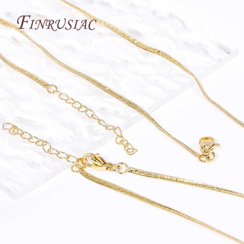 18K Gold Plated Blade Snake Chain Necklace | Brass Unisex