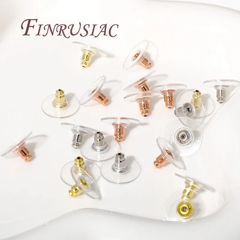 50Pcs 14K Gold Plated Earring Backs for Studs – DIY Jewelry