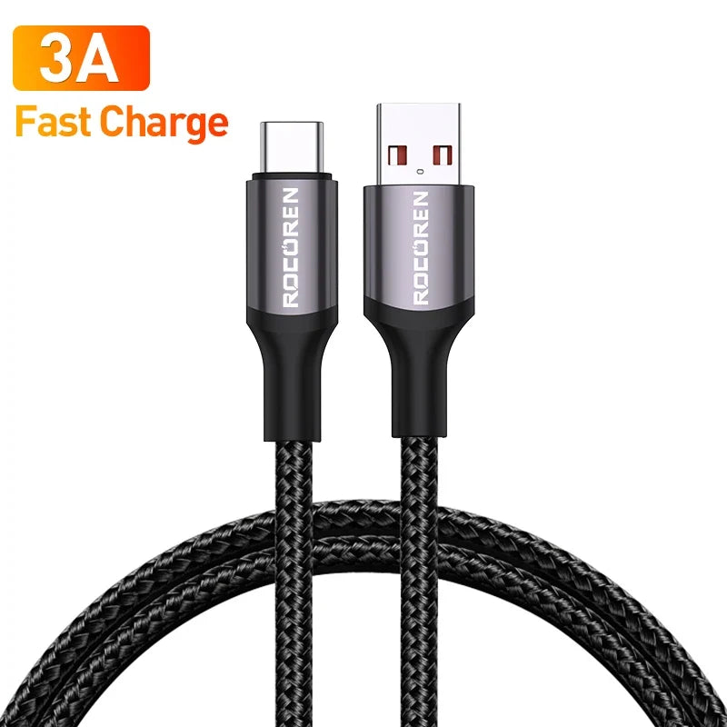 Rocoren USB-C Cable 3A Fast Charging 3M | Xiaomi Samsung Huawei