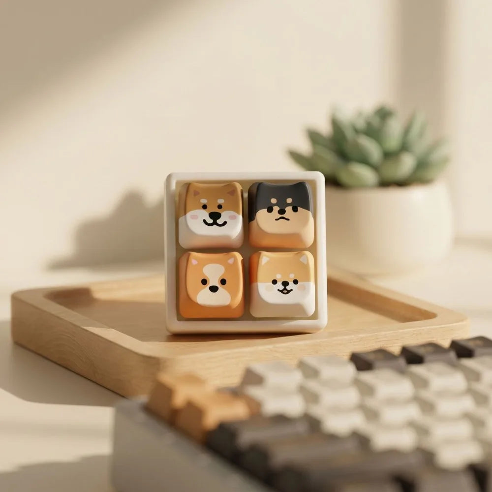 Shiba Inu Keycap Keychain Fidget Toy – Cute Dog Design
