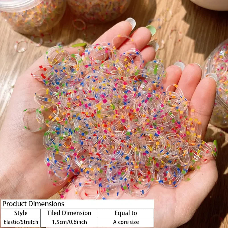 800 Pcs Girls Colorful Elastic Hair Bands – Gentle Kids Scrunchies