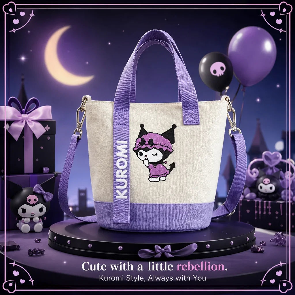 Sanrio Hello Kitty Kuromi Kawaii Canvas Crossbody Bag