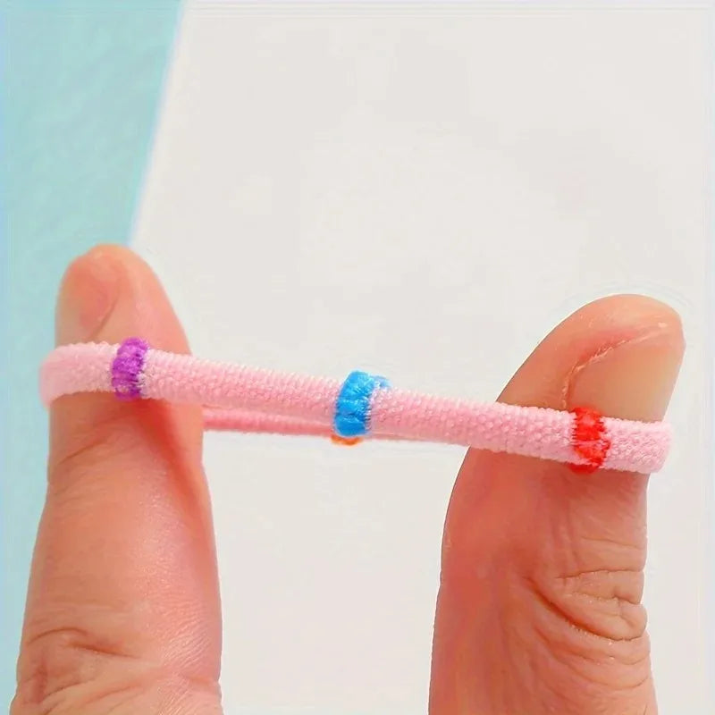 100pcs Elastic Hair Ties & Ponytail Holders – Soft Nylon Bands